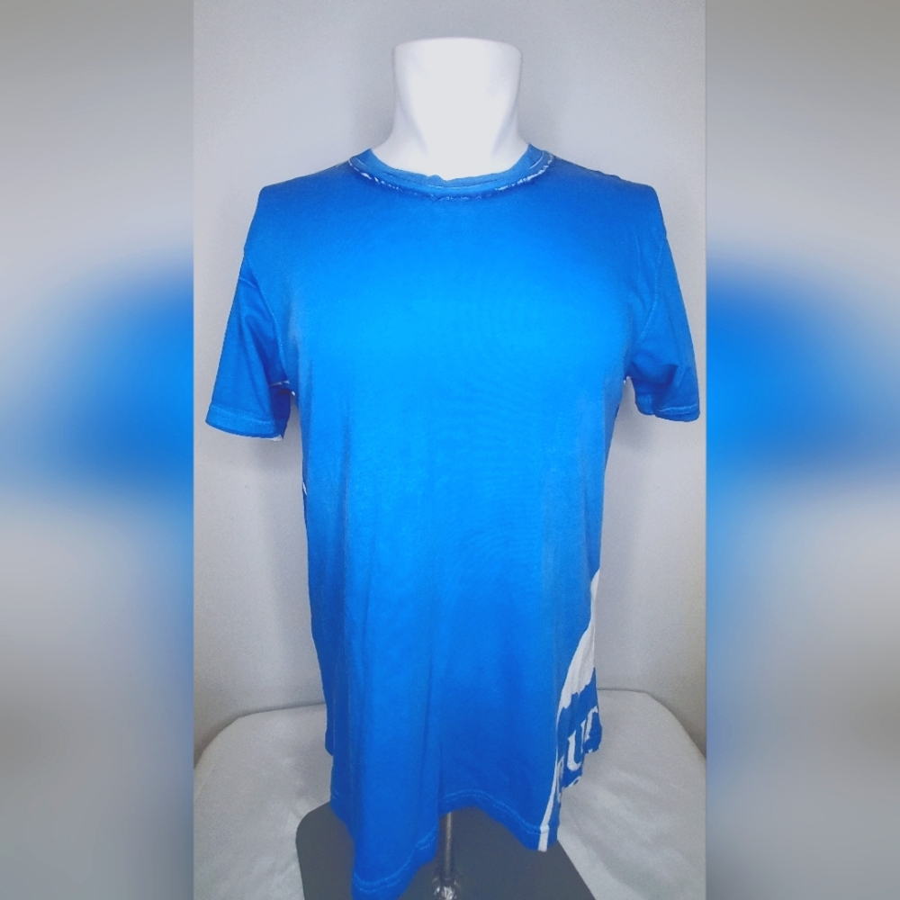BURTON-size L- Blue Short Sleeve Tee -Made In PERU 100% Cotton
